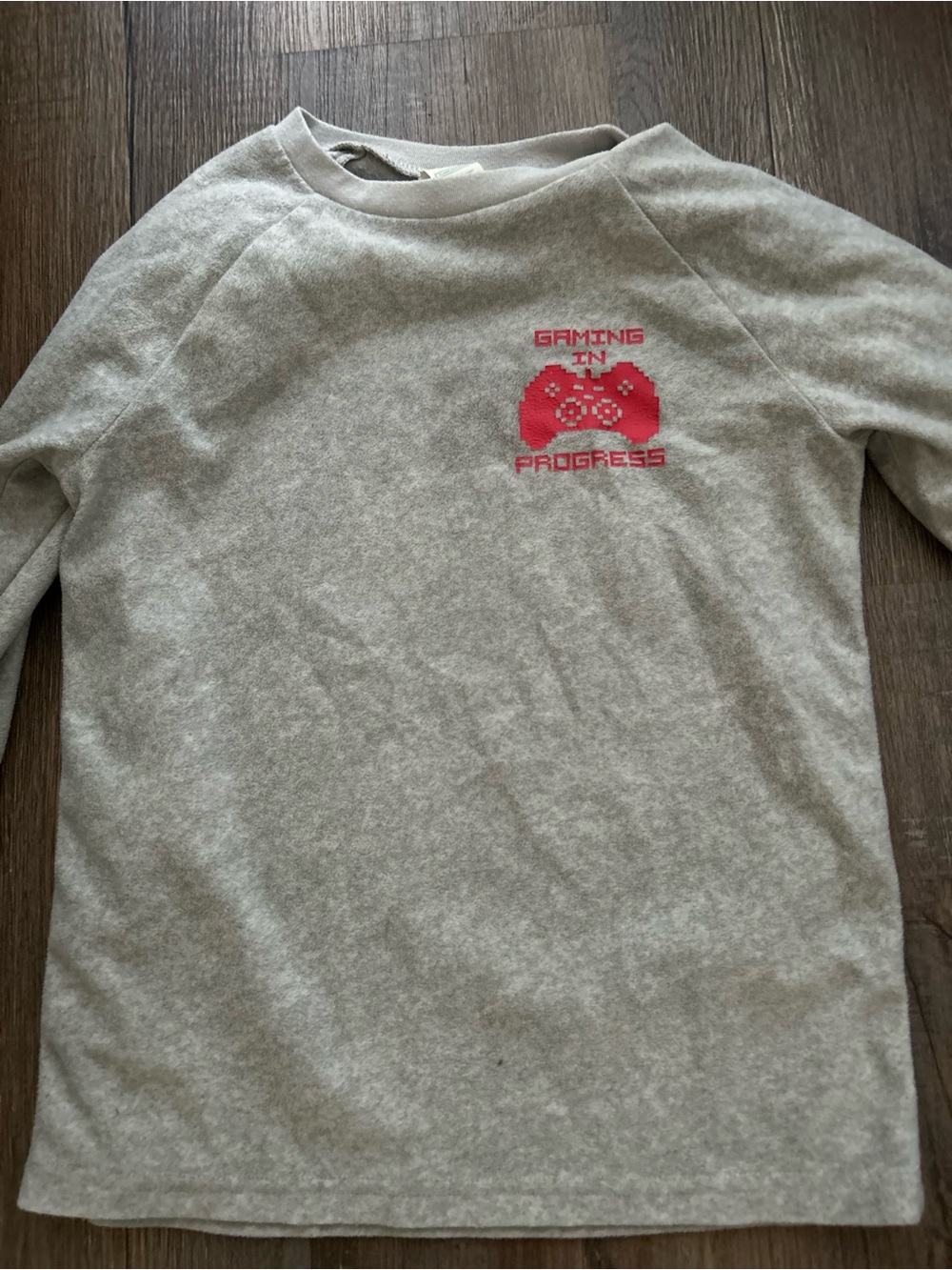 Kids Crewneck Shirt - Gray with Red Gaming Graphic